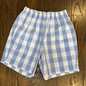 🩳 Bella Bliss Boys Light Blue & White Checked Cotton Shorts – Size 5 🌊☀️